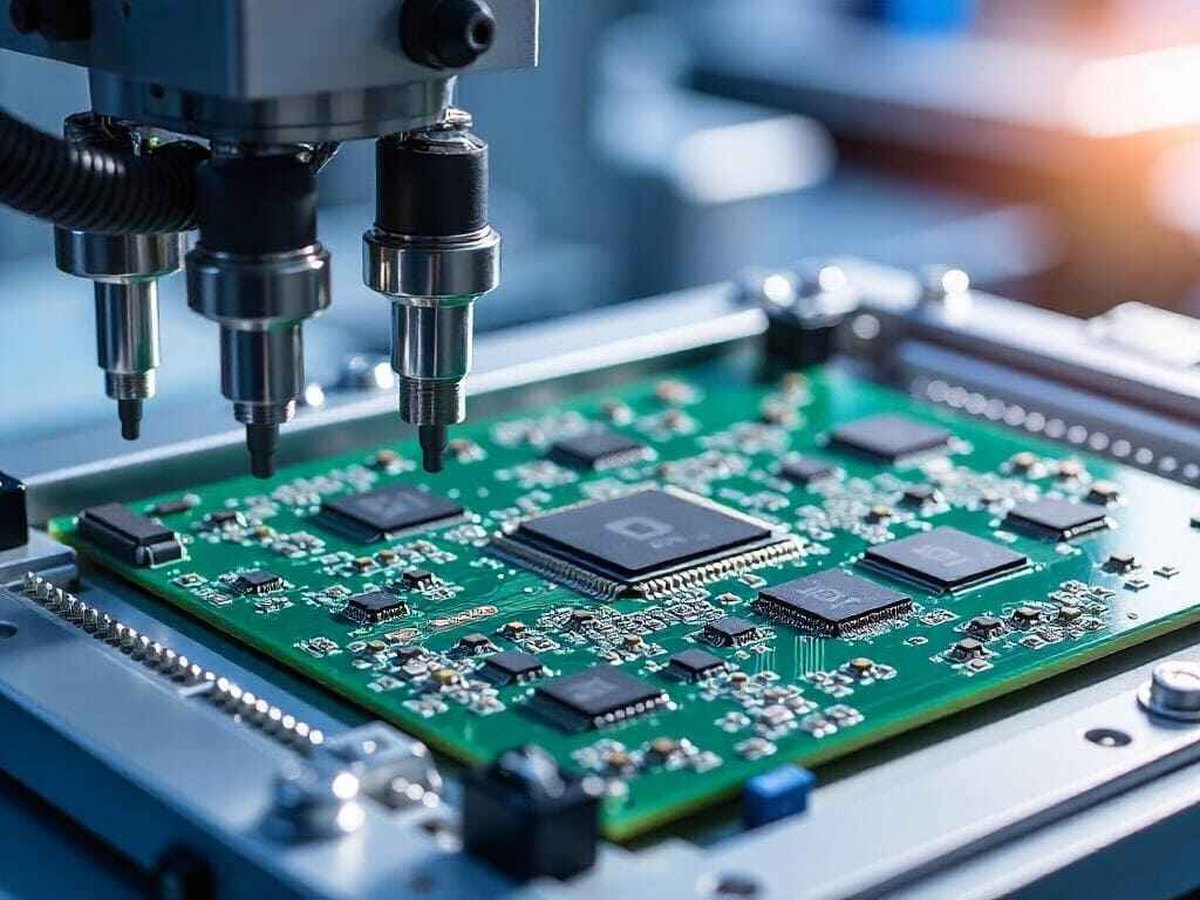 Placement heads mounting components on a circuit board