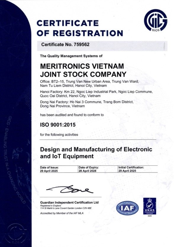ISO 9001:2015 certificate